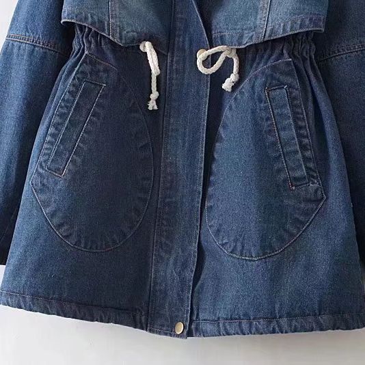 Women's Urban Denim Parka with warm lining and hood NOVAE