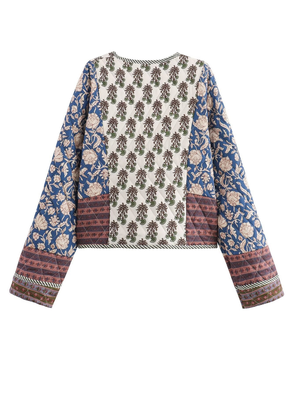 Women's patchwork jacket with floral patterns and a wide cut NOVAE