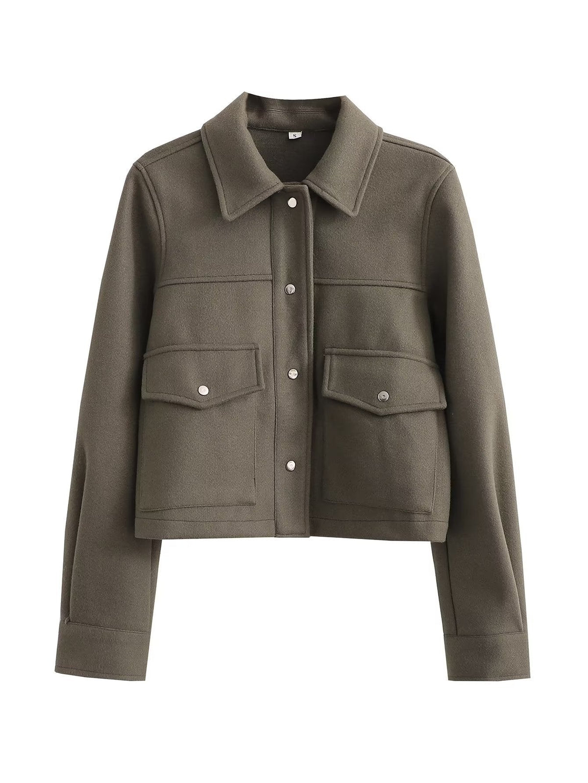 Women's short jacket made of high-quality material with practical chest pockets NOVAE