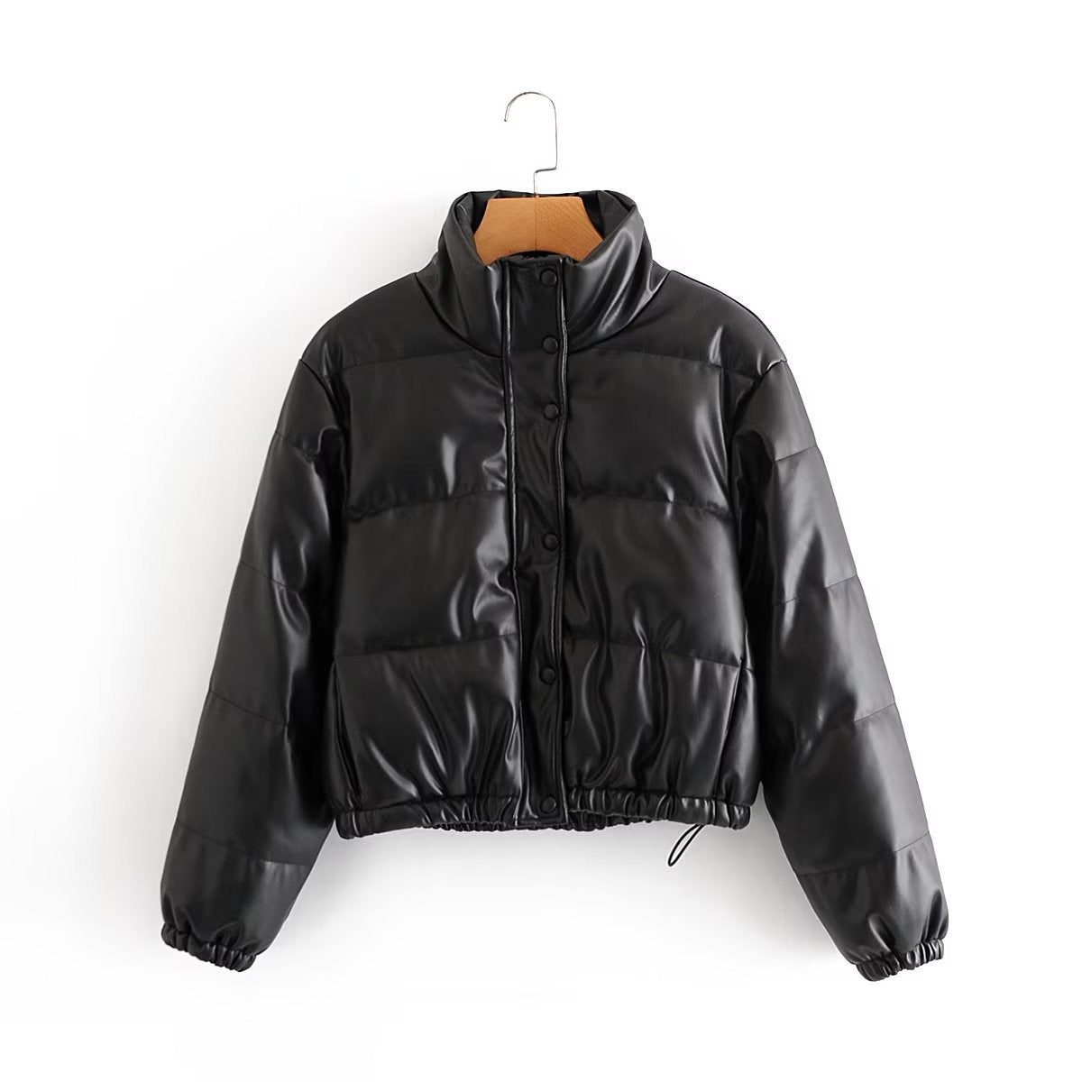 Women's quilted transitional jacket with high collar and elasticated waistband NOVAE