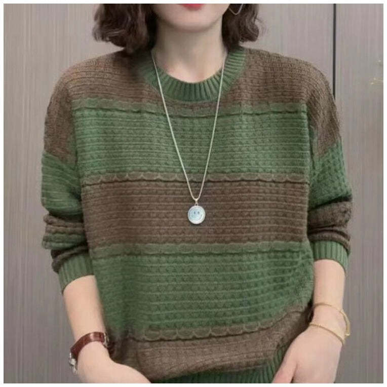Women's knitted sweater with a structured design and relaxed fit NOVAE