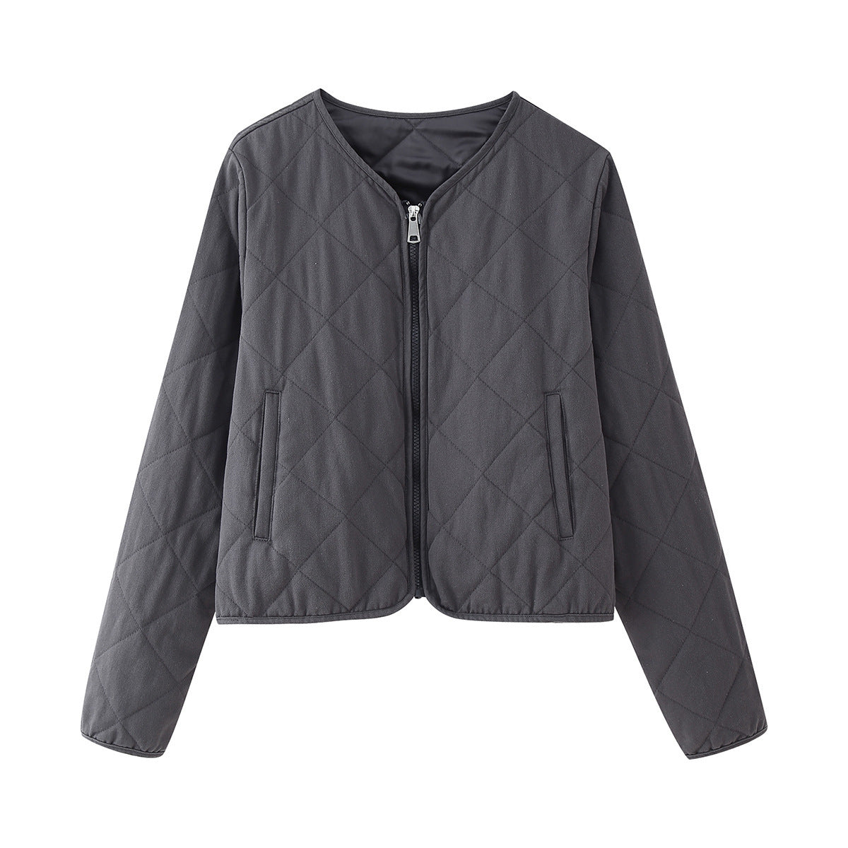 Women's quilted transitional jacket with fashionable zipper and comfortable pockets NOVAE