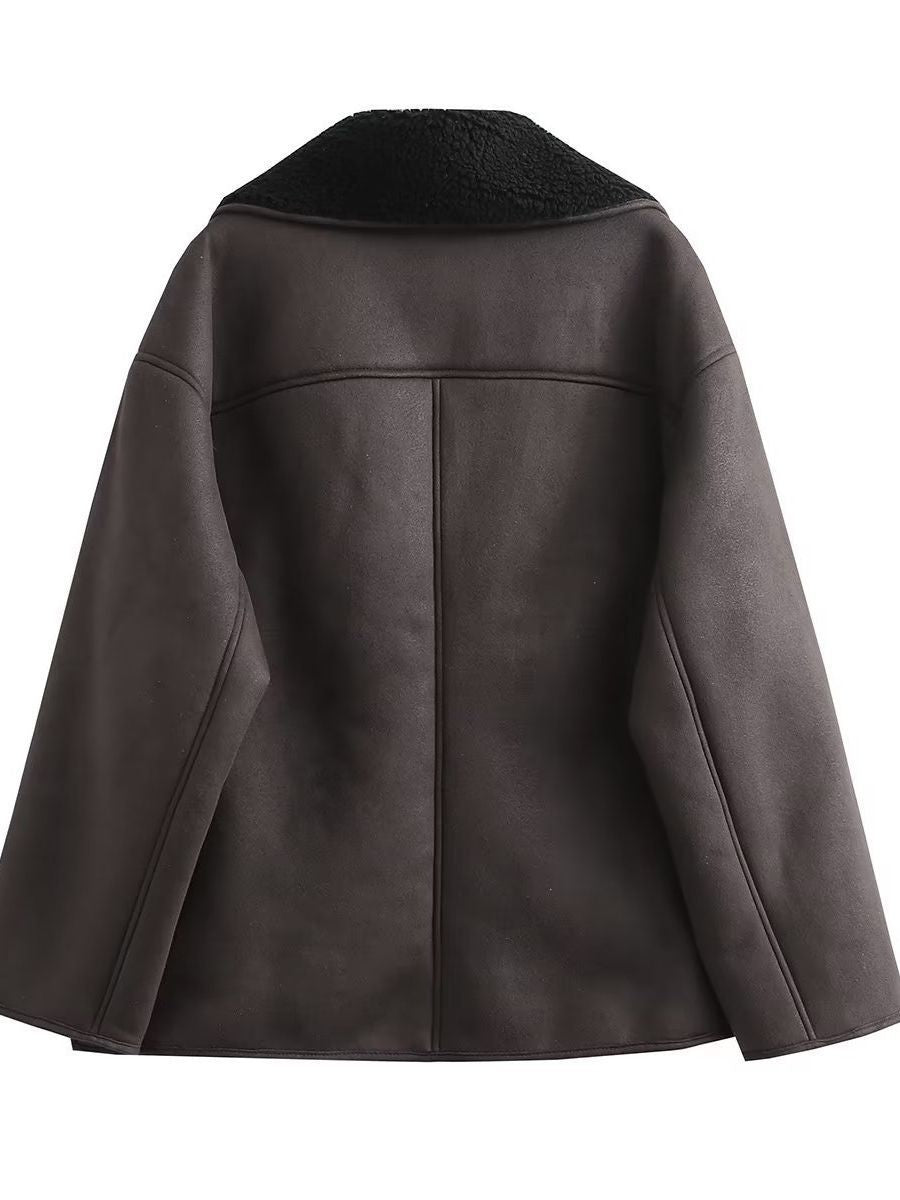 Women's oversized cotton jacket with lined collar NOVAE