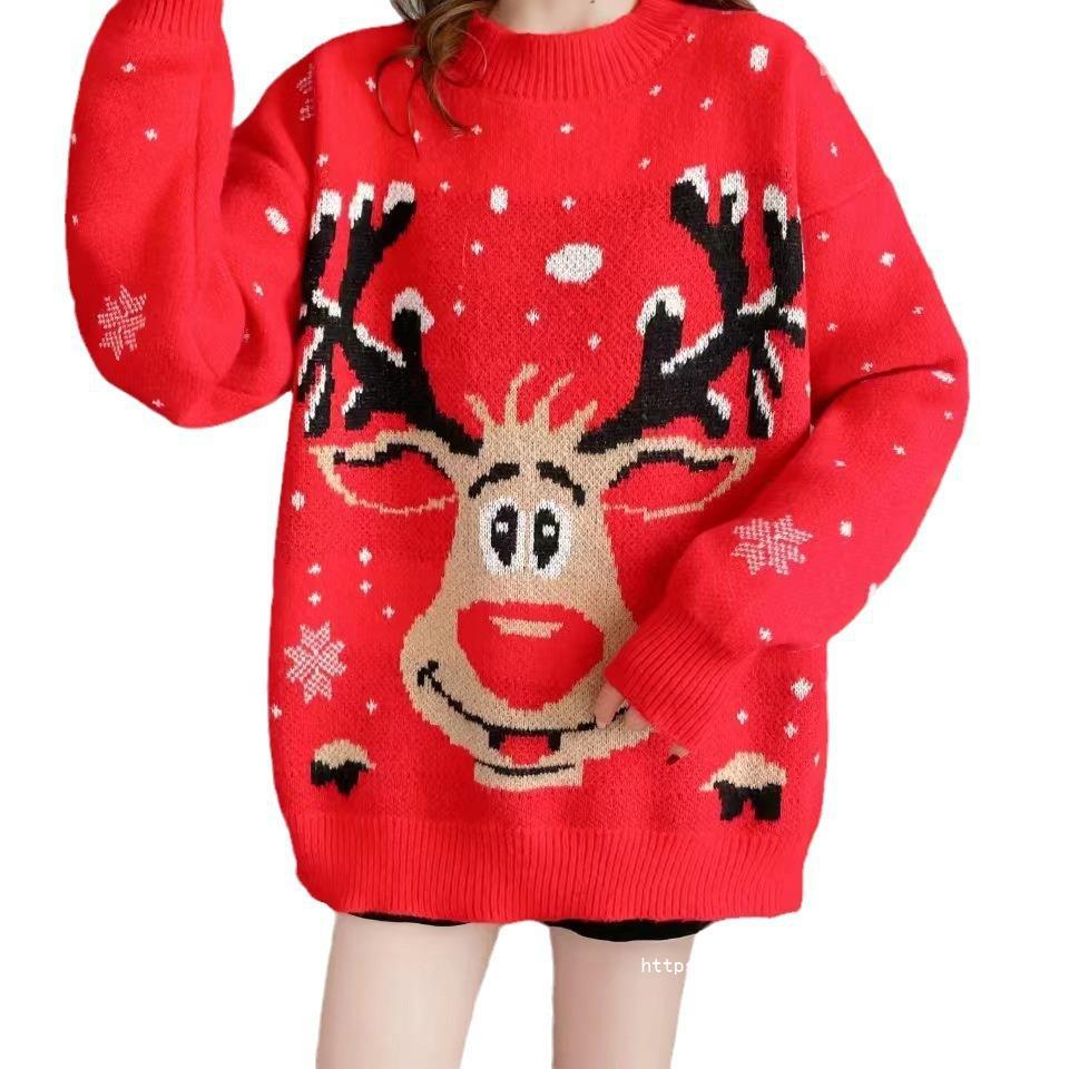 Women's Christmas sweater with unique reindeer motif NOVAE