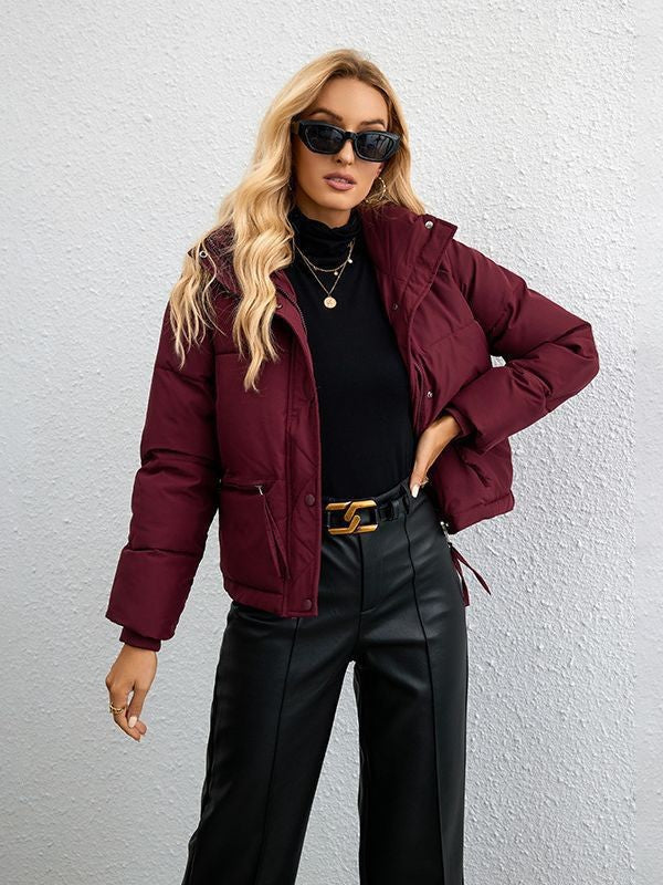 Women's quilted transitional jacket with high collar and practical pockets NOVAE
