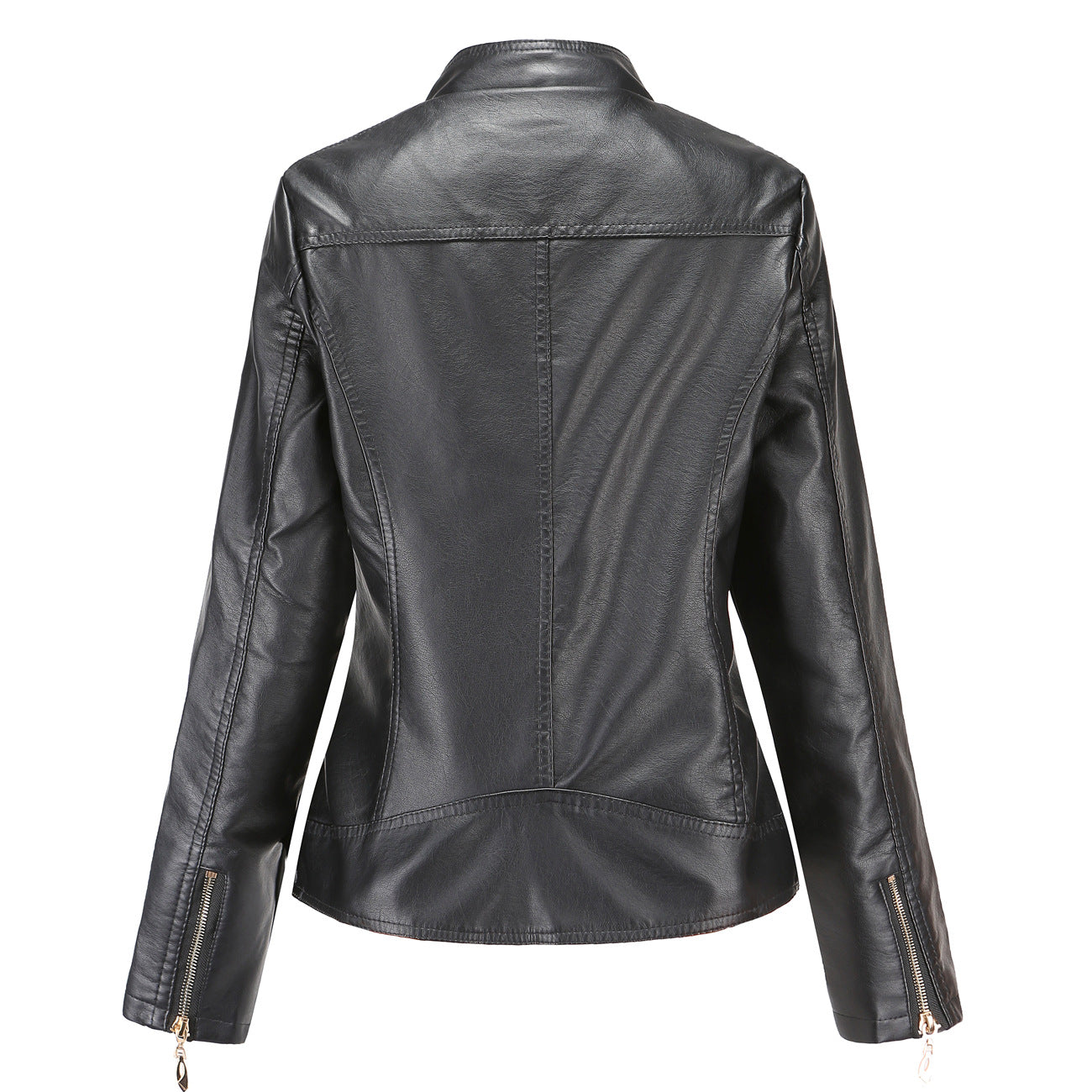 Women's faux leather jacket with fashionable quilted details NOVAE