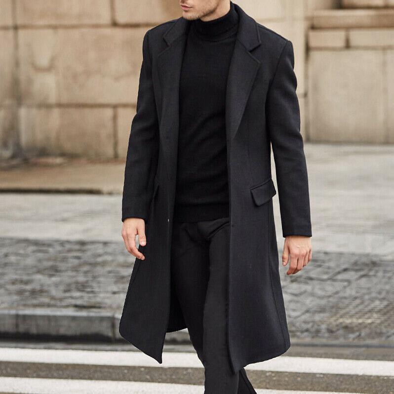 Men's elegant, classic cut coat with high collar NOVAE