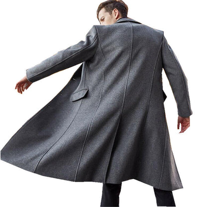 Men's elegant, classic cut coat with high collar NOVAE