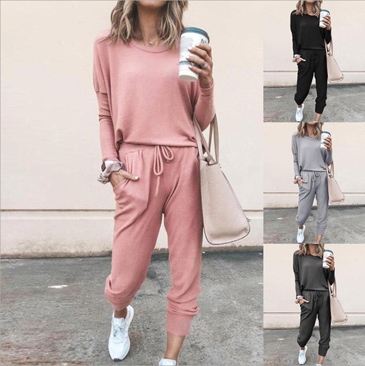 Women's Comfortable Jumpsuit with Fashionable Round Neck and Adjustable Waistband NOVAE