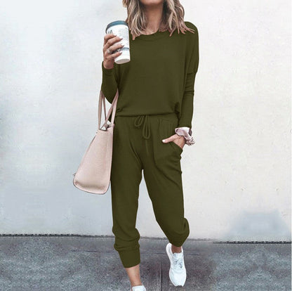 Women's Comfortable Jumpsuit with Fashionable Round Neck and Adjustable Waistband NOVAE