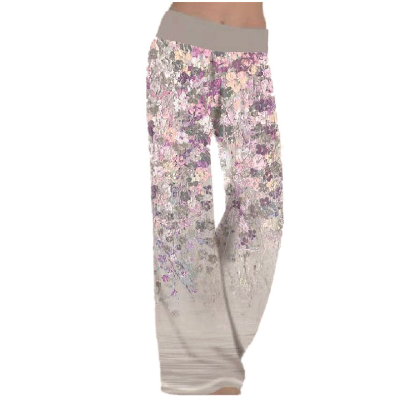 Women's Wide-Leg Floral Pattern Trousers NOVAE