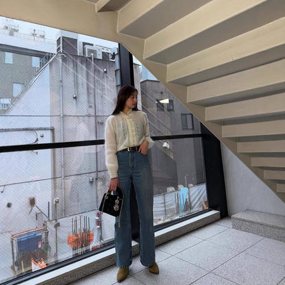 Women's fine cardigan with delicate pattern NOVAE