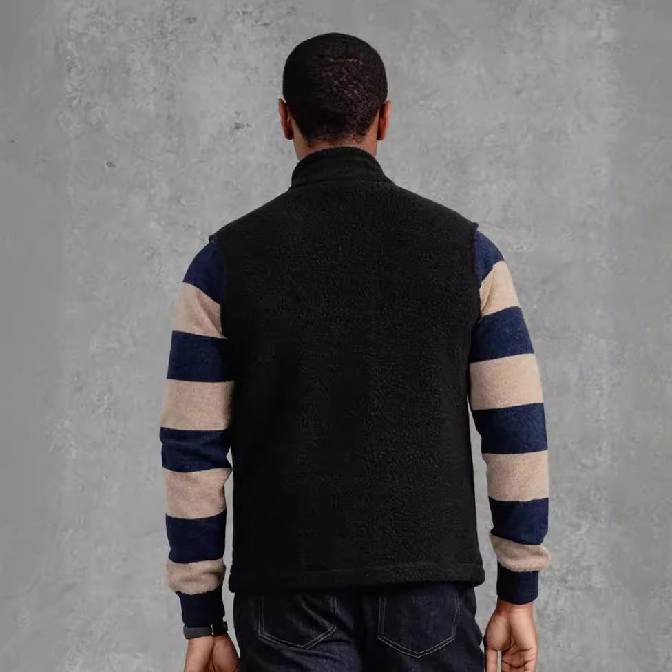 Men's fashionable fleece jacket with structured collar and practical pockets NOVAE