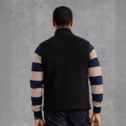 Men's fashionable fleece jacket with structured collar and practical pockets NOVAE