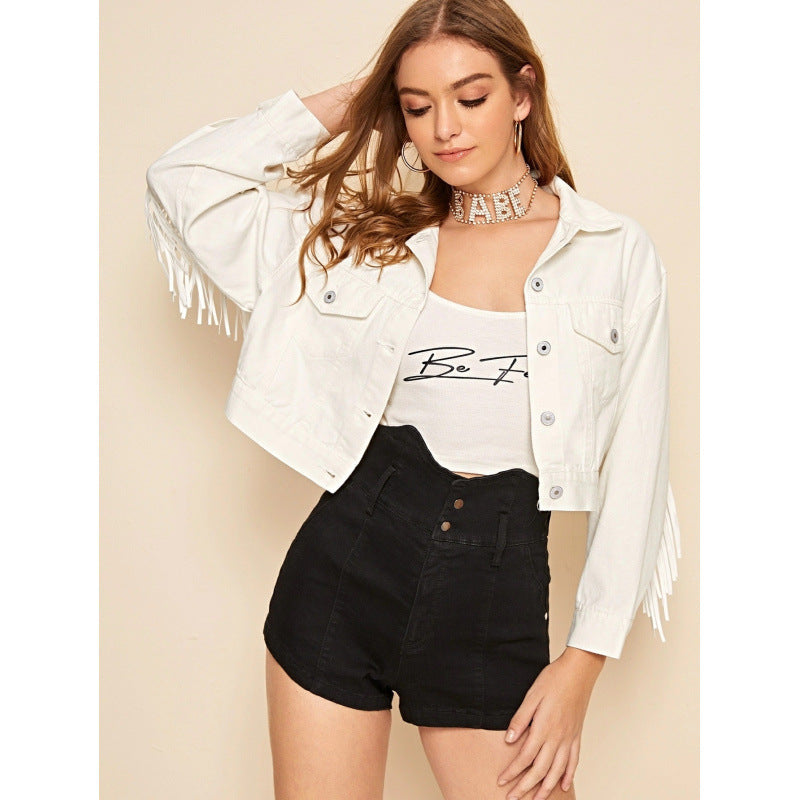 Ladies
 Short fringed jacket with trendy design and casual cut NOVAE