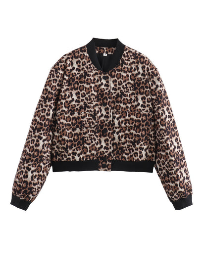 Women's fashionable bomber jacket in animal print NOVAE