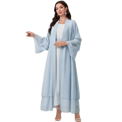 Women's Elegant Long Kimono Jacket in Flowing Fabric with a Wide Fit NOVAE