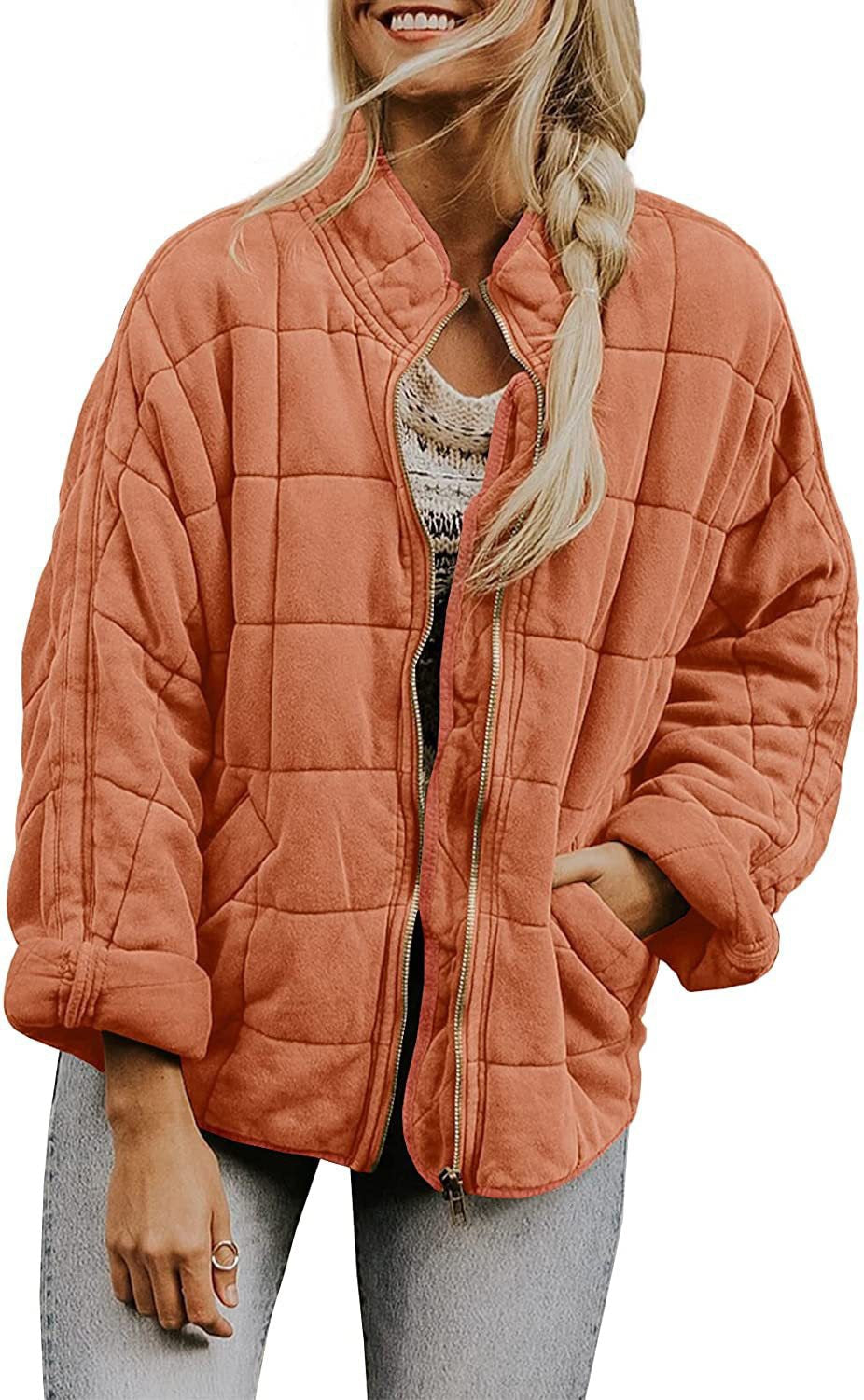Women's quilted hooded jacket with zipper and pockets NOVAE