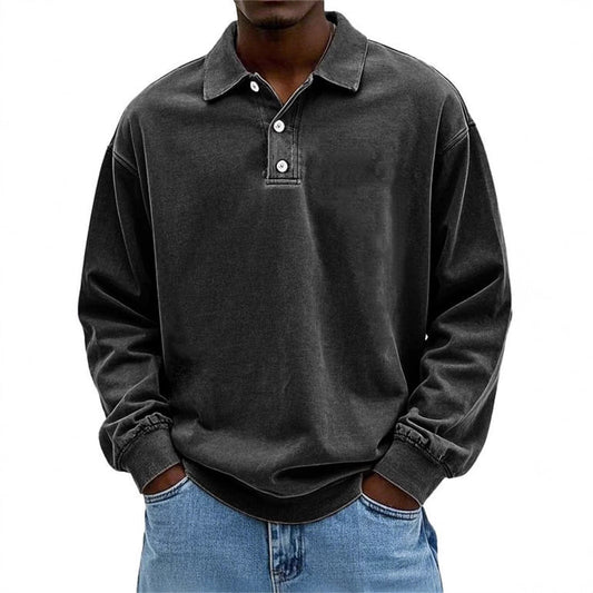 Men's polo shirt with button placket and casual cut NOVAE