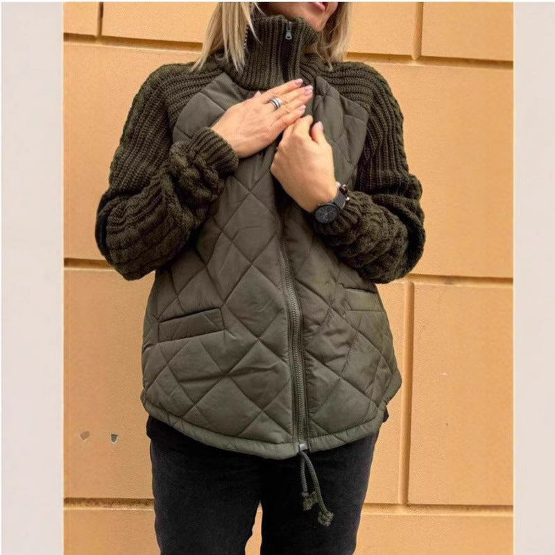 Women's quilted jacket with wool details NOVAE
