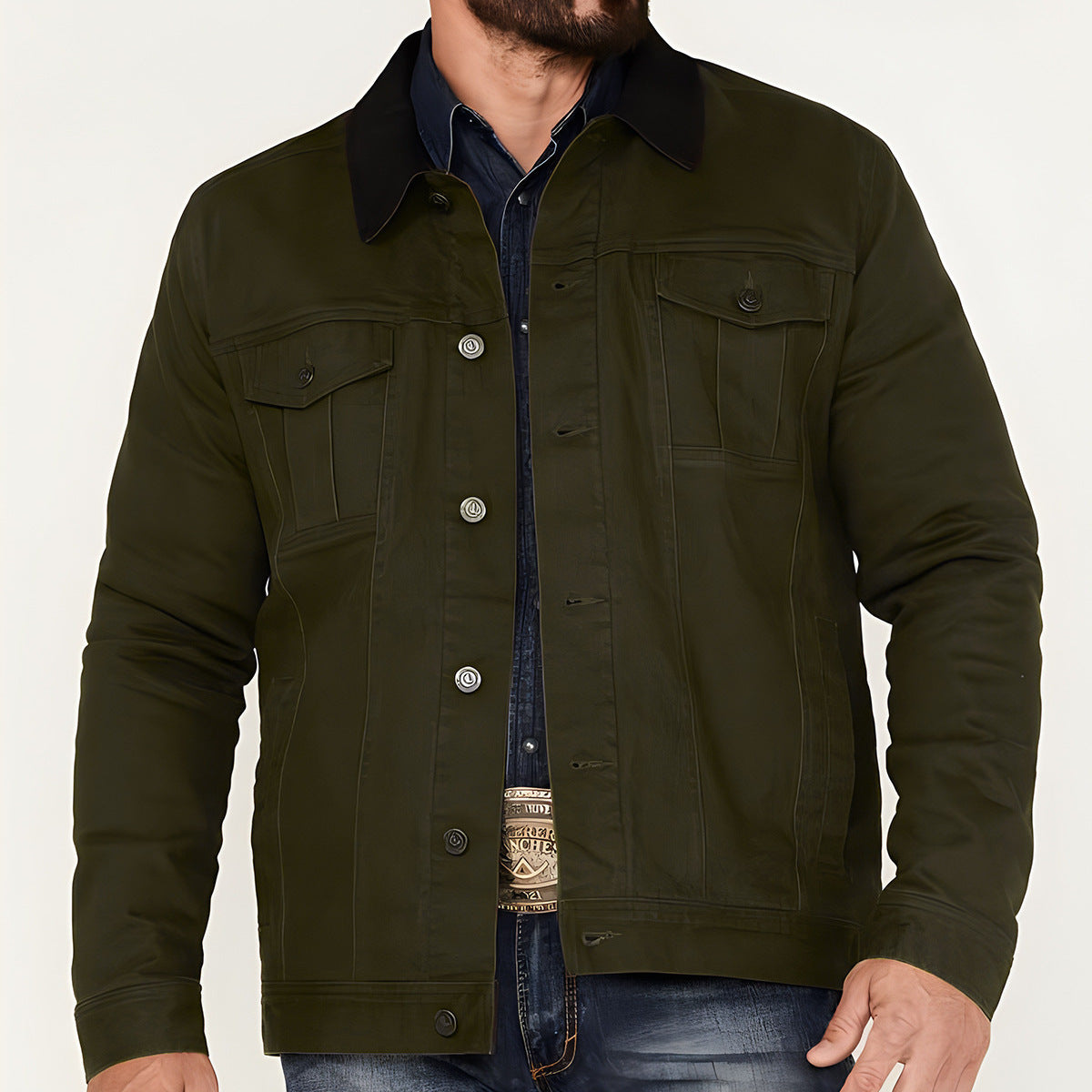 Men's classic-style denim jacket with practical pockets NOVAE