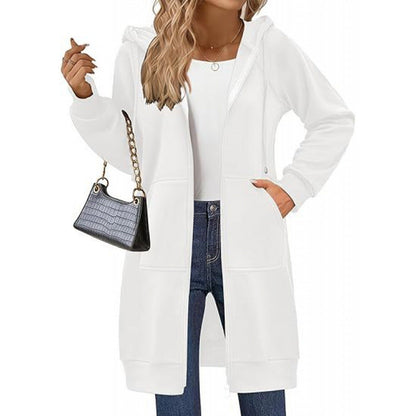 Women's fashionable hooded jacket with side pockets and zipper NOVAE