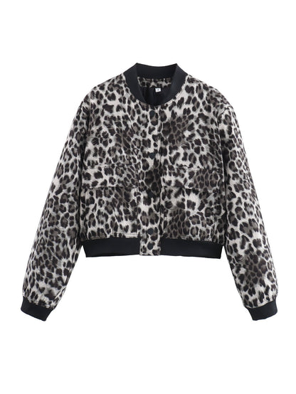 Women's fashionable bomber jacket in animal print NOVAE