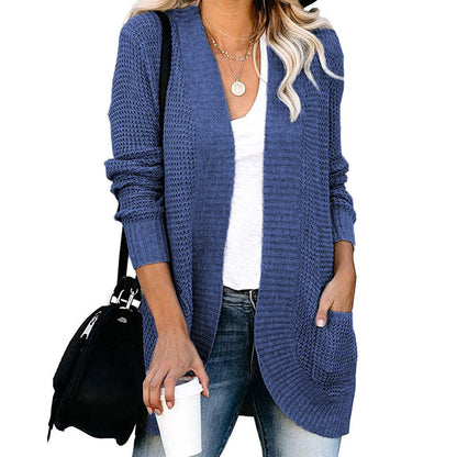 Women's open-front cardigan with practical pockets NOVAE