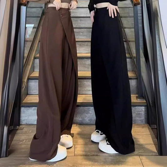 Women's wide-leg palazzo trousers with an asymmetrical cut NOVAE