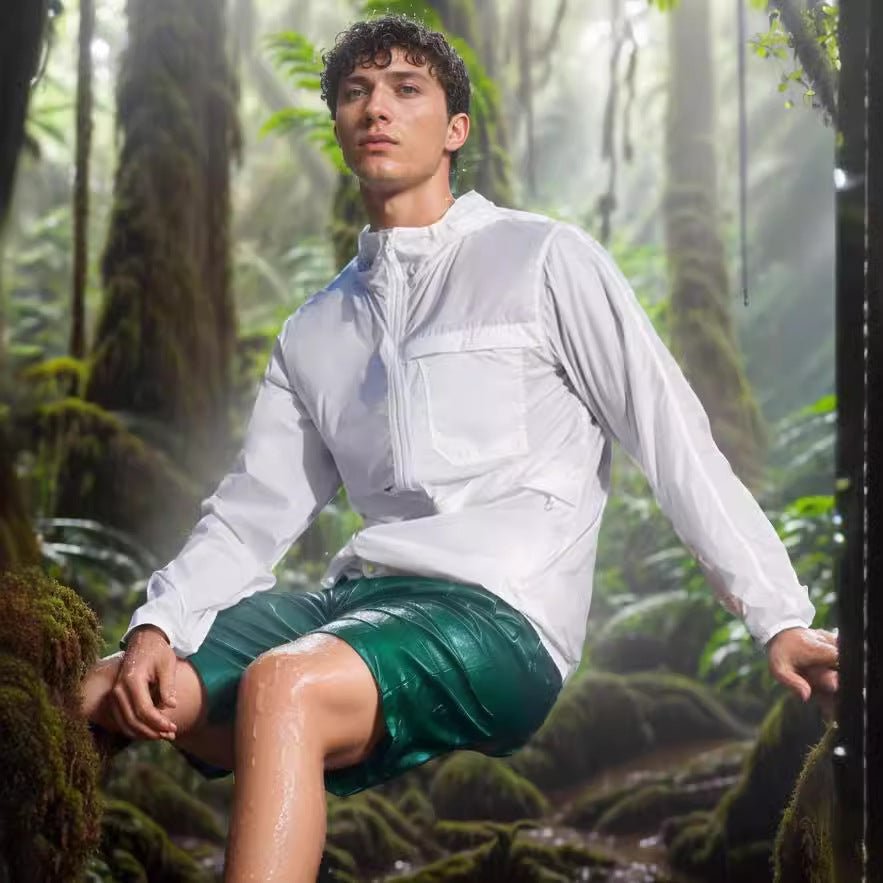 Men's lightweight and breathable outdoor jacket with hood NOVAE