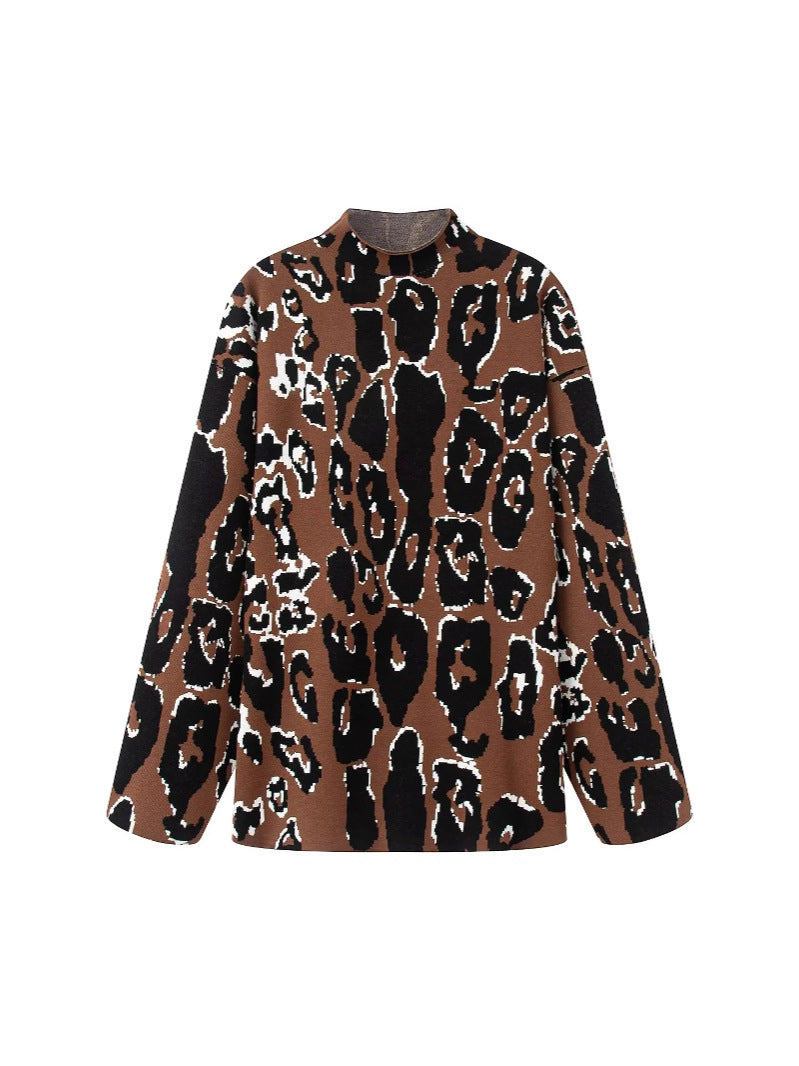 Women's casual animal print sweater NOVAE