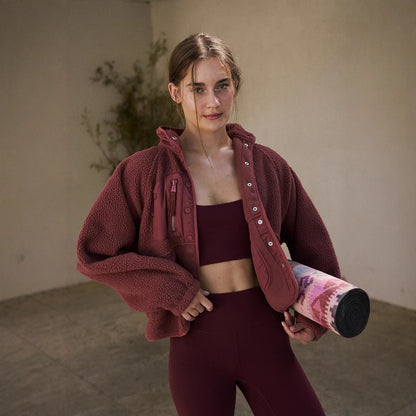 Women's sporty fleece jacket with practical pockets NOVAE