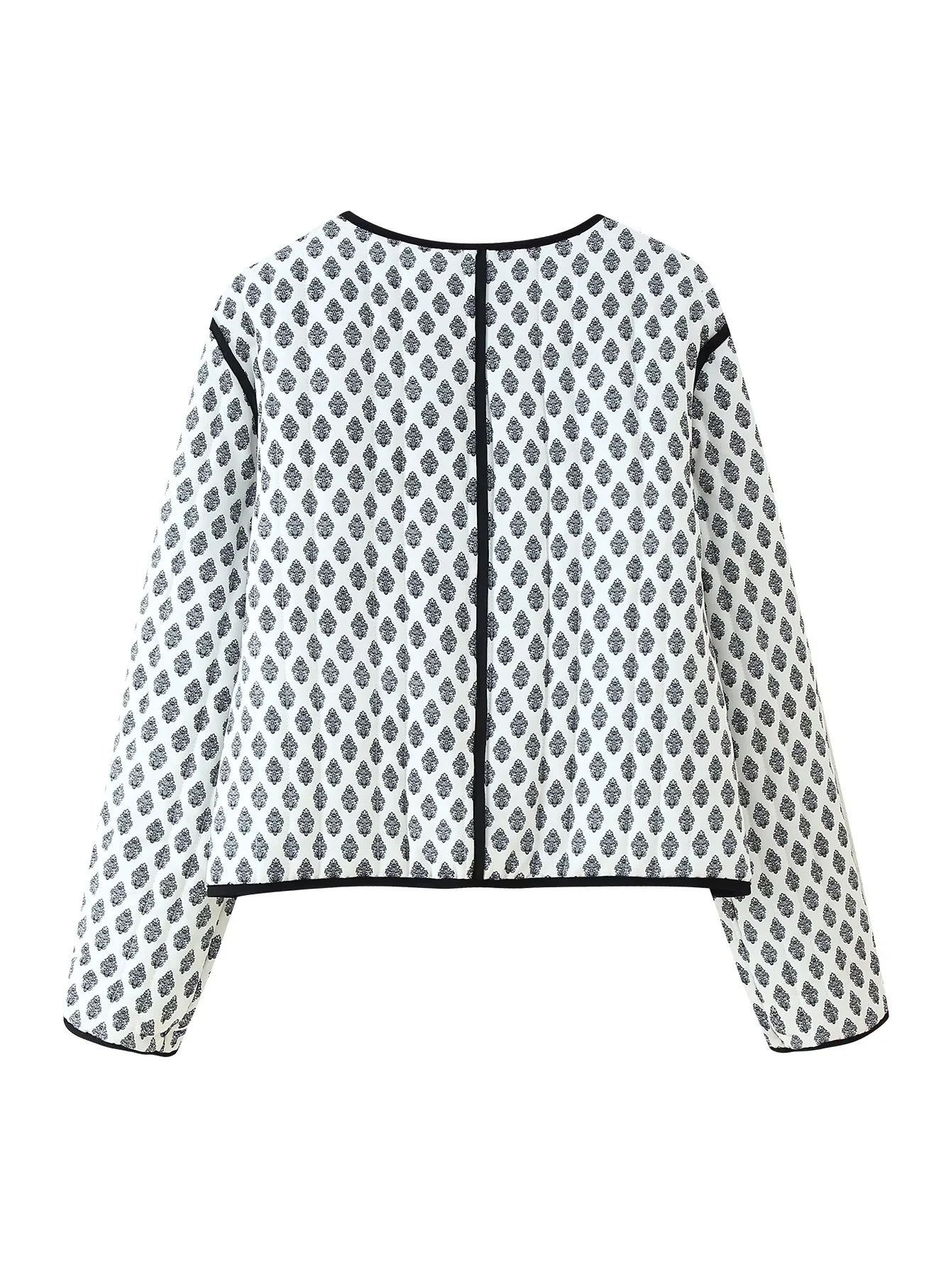 Women's fashionable short jacket with contrasting piping and practical pockets NOVAE