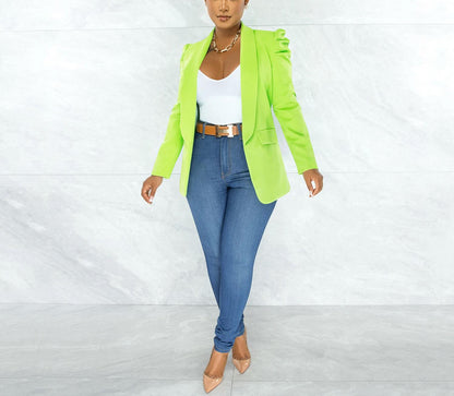 Women's Elegant Blazer Jacket with Puff Sleeves and Tailored Cut NOVAE