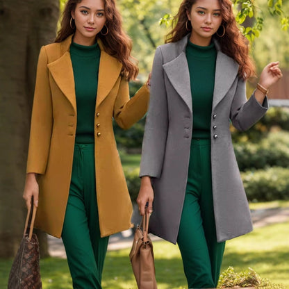 Women's stylish and elegant blazer coat with wide lapels NOVAE