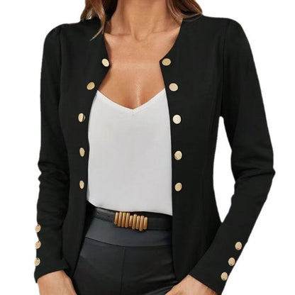 Women's elegant blazer jacket with contrasting buttons NOVAE