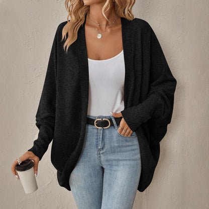 Women's casual cardigan with wide sleeves and open design NOVAE