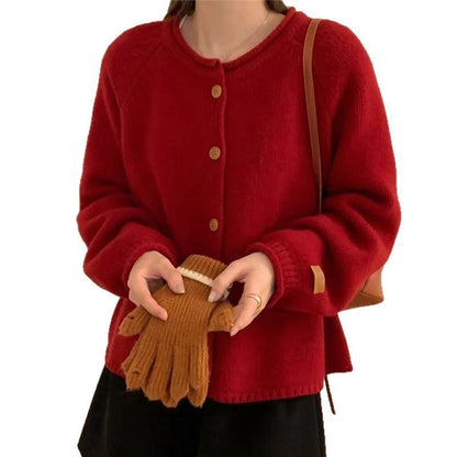 Women's cardigan with asymmetrical cut and generous balloon sleeves NOVAE