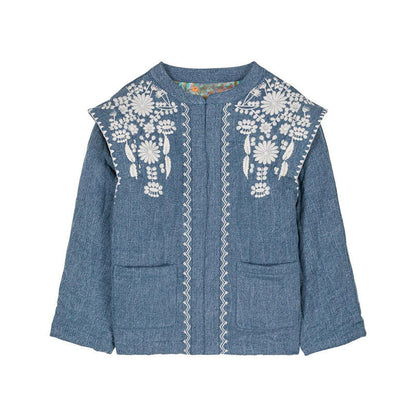Women's lightweight embroidered transitional jacket with practical pockets NOVAE