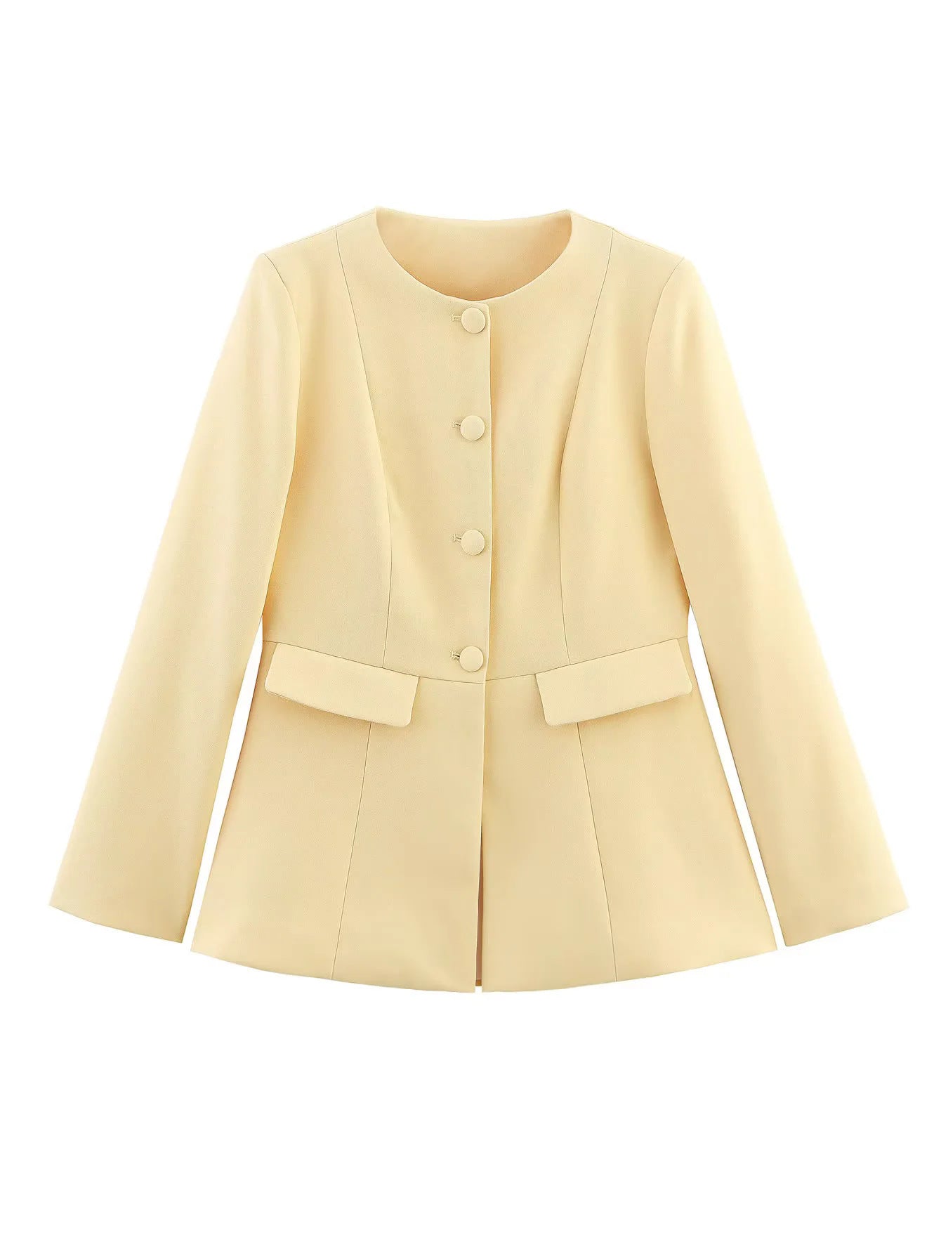 Women's elegant blazer jacket with fine button details and practical pockets NOVAE
