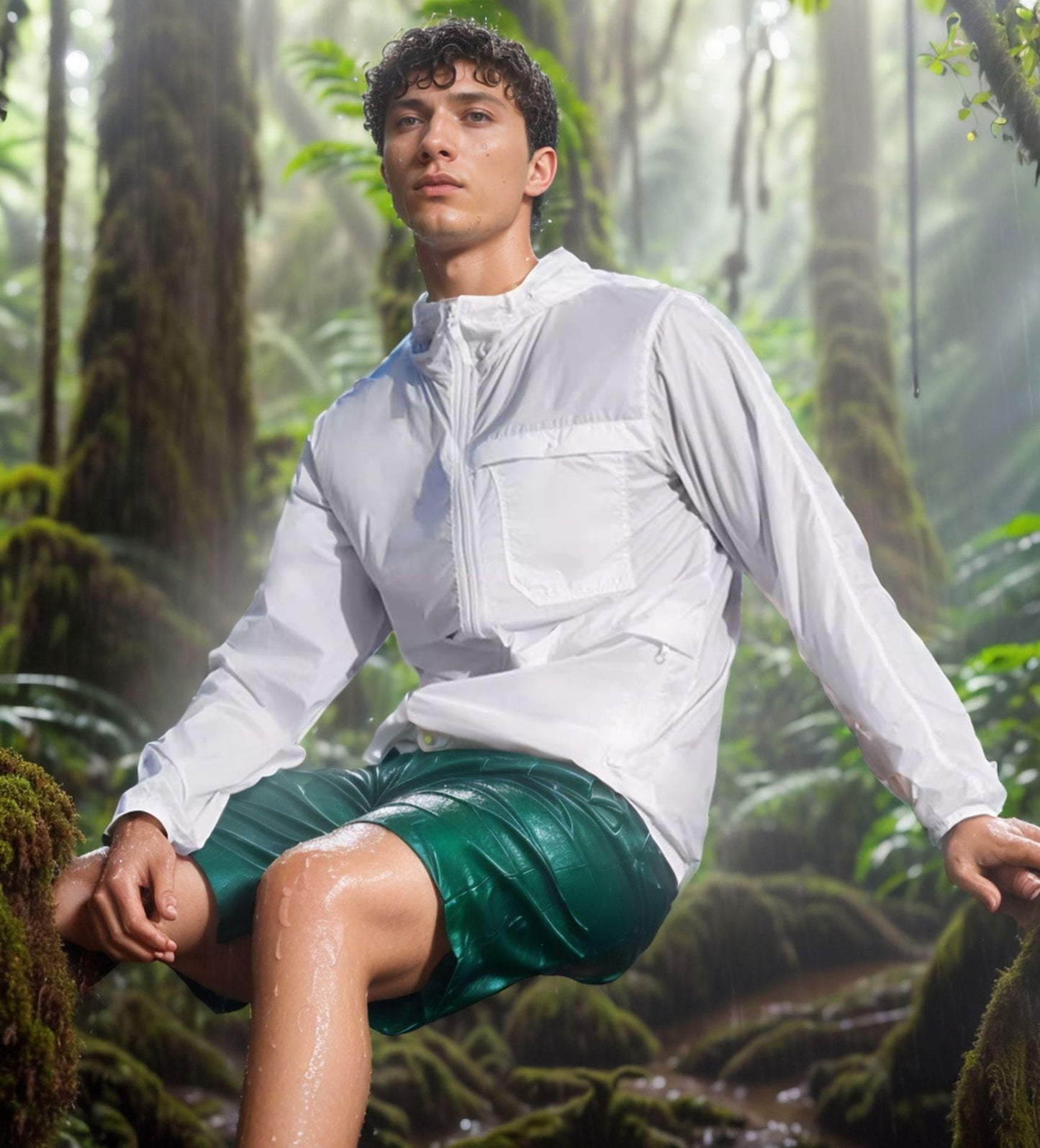 Men's lightweight and breathable outdoor jacket with hood NOVAE