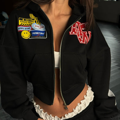 Women's leisure loungewear set with hooded jacket and casual trousers NOVAE