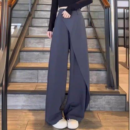 Women's wide-leg palazzo trousers with an asymmetrical cut NOVAE