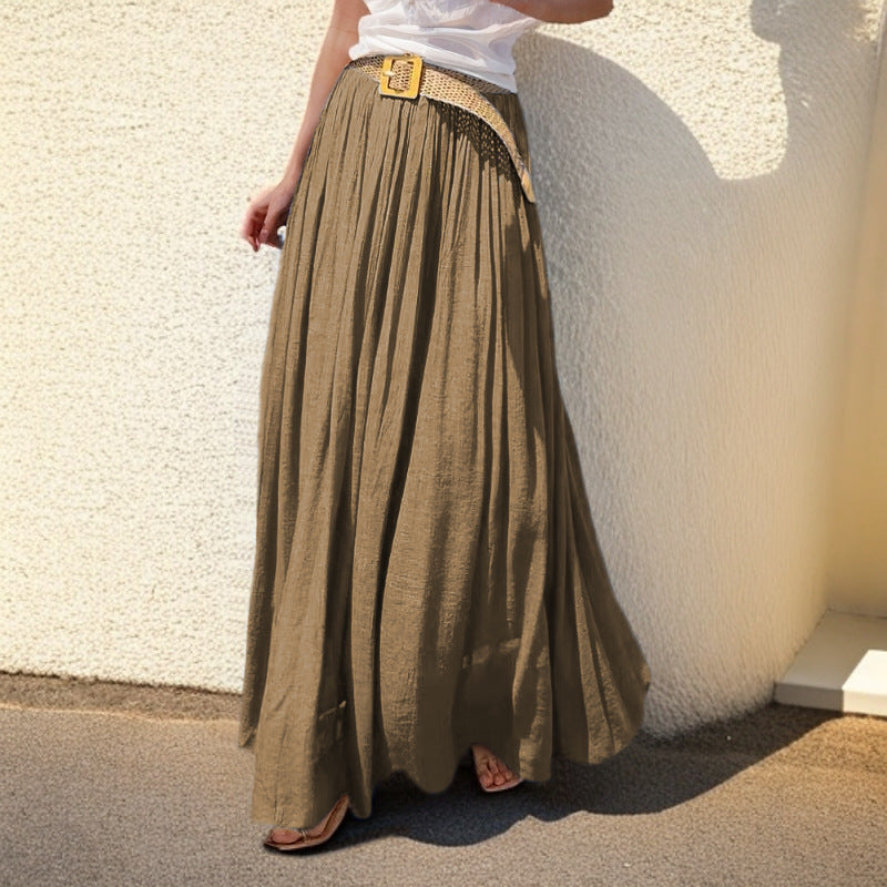 Women's maxi skirt with flowing cut and elastic waistband NOVAE