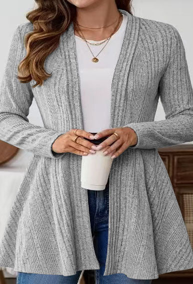 Women's cardigan with playful design and side belt NOVAE