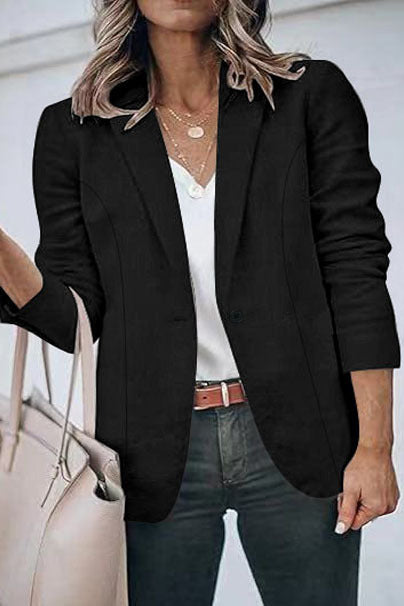 Women's elegant blazer jacket with a tailored cut and discreet pockets NOVAE