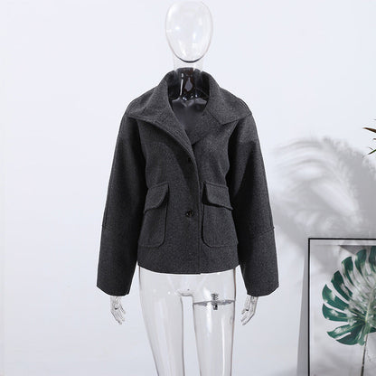 Women's fashionable oversized jacket made from a high-quality wool blend NOVAE