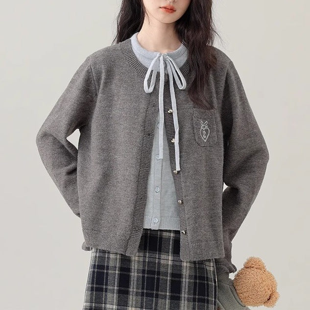 Women's cardigan with decorative buttons and high-quality embroidery NOVAE