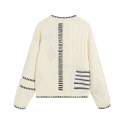 Women's casual knit sweater with graphic pattern NOVAE