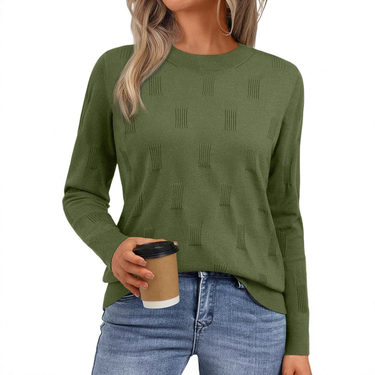 Women's Elegant Knit Sweater with Textured Pattern NOVAE